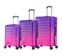 CELIMS - Set Valise | Valise Cabine + Moyenne + Grande | Cadenas TSA | Valise Polycarbonate | 55 + 65 + 75 cm | Valise Légère et Résistante avec roulettes 360° | Violet