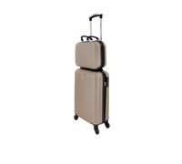 CELIMS - Valise Cabine 45x36x20 Easyjet Rigide ABS Légère avec Vanity | Bagages Cabine Avion Enfant et Adulte pour W nd et Déplacements d’Affaires | Champagne