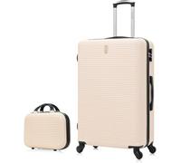 CELIMS - Valise Cabine 55x35x25 Rigide ABS Légère avec Vanity | Bagages Cabine Avion Enfant et Adulte pour W nd et Déplacements d’Affaires | Beige