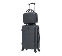 CELIMS - Valise Cabine 55x35x25 Rigide ABS Légère avec Vanity | Bagages Cabine Avion Enfant et Adulte pour W nd et Déplacements d’Affaires | Noir