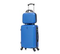 CELIMS - Valise Cabine 55x35x25 Rigide ABS Légère avec Vanity | Bagages Cabine Avion Enfant et Adulte pour W nd et Déplacements d’Affaires | Bleu