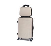 CELIMS - Valise Cabine/Moyen/Grande avec ou sans Vanity, Marque Française (Champagne - 5859, Moyen & Vanity)