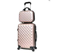 CELIMS - Valise Cabine Voyage avec Vanity Trousse de Toilette 30cm Rose Gold Approuvée par 100+ Compagnies Aériennes | Légère et Rigide | Petite Valise Cabine 55x40x20 | Bagages Cabine | Set de Bagage