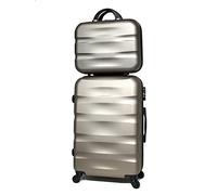 CELIMS Valise de Voyage 65cm & Vanity Case (65cm & Vanity, Champagne #5806)