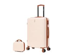 CELIMS - Valise Moyenne 65 cm avec Vanity | Cadenas Intégré | 4 Roues 360º | Crème