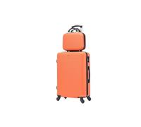 CELIMS - Valise Moyenne Taille + Vanity | Rigide à 4 roulettes Légère Soute 23kg 65cm | Serrure Intégré | ABS | Bagage Moyenne avec 4 Roues 65cm | Valise Week-End | Orange