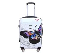 CELIMS - Valise Moyenne | Valise en Polycarbonates | 65 x 42 x 26 cm | 4 roulettes Doubles | Cadenas TSA | Blanc