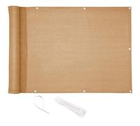 CelinaSun Brise-Vue Balcon 0,75 x 6 m HDPE Beige Sable Brise-Vue pour Balcon paravent bâche Jardin Balcon œillets Serre-câbles résistant aux intempéries