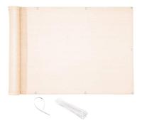 CelinaSun Brise-Vue Balcon 0,75 x 6 m HDPE Blanc crème Brise-Vue pour Balcon paravent bâche Jardin Balcon œillets Serre-câbles résistant aux intempéries