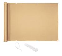 CelinaSun Brise-Vue Balcon 0,9 x 5 m PES Polyester Beige Sable Brise-Vue pour Balcon paravent bâche Jardin Balcon œillets Serre-câbles imprégné