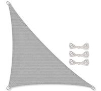CelinaSun Voile d'ombrage avec Cordes de Fixation Pare-Soleil Jardin Balcon Basic Respirant Triangle 3 x 3 x 4,25 m Gris Clair