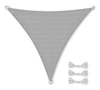 CelinaSun Voile d'ombrage avec Cordes de Fixation Pare-Soleil Jardin Balcon Basic Respirant Triangle 4 x 4 x 4 m Gris Clair