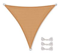 CelinaSun Voile d'ombrage avec Cordes de Fixation Pare-Soleil Jardin Balcon Basic Respirant Triangle 4 x 4 x 4 m Beige Sable