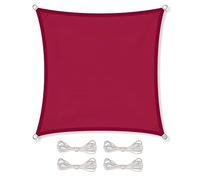 CelinaSun Voile d'ombrage Pare-Soleil Jardin Balcon Polyester PES hydrophobe Carré 2 x 2 m Rouge