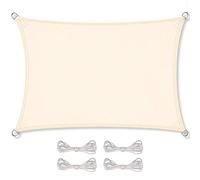 CelinaSun Voile d'ombrage Pare-Soleil Polyester PES Protection testée Anti-UV UPF 50+ Jardin Balcon hydrophobe Rectangle 2,5 x 4 m Blanc crème