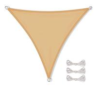 CelinaSun Voile d'ombrage Pare-Soleil Polyester PES Protection testée Anti-UV UPF 50+ Jardin Balcon hydrophobe Triangle 5,6 x 5,6 x 5,6 m Beige Sable