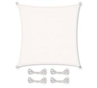 CelinaSun Voile d'ombrage Pare-Soleil Polyester PES Protection testée Anti-UV UPF 50+ Jardin Balcon hydrophobe Carré 4 x 4 m Blanc