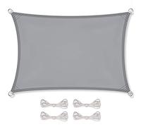 CelinaSun Voile d'ombragePare-Soleil Jardin Balcon Polyester PES Hydrofuge Rectangle 3 x 5 m Gris Clair