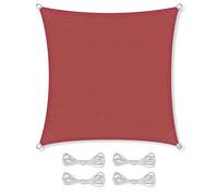 CelinaSun Voile d'ombragePare-Soleil Jardin Balcon Polyéthylène HDPE Respirant Carré 2 x 2 m Terre Cuite