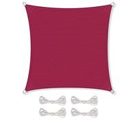 CelinaSun Voile d'ombragePare-Soleil Jardin Balcon Polyéthylène HDPE Respirant Carré 3 x 3 m Rouge