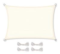 CelinaSun Voile d'ombragePare-Soleil Jardin Balcon Polyéthylène HDPE Respirant Rectangle 2 x 3 m Blanc crème