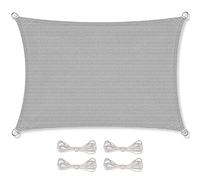 CelinaSun Voile d'ombragePare-Soleil Jardin Balcon Polyéthylène HDPE Respirant Rectangle 3 x 5 m Gris Clair