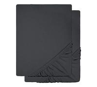 CelinaTex Lucina Drap-Housse Coton 2er-Set 140x200-160x200 cm Anthracite