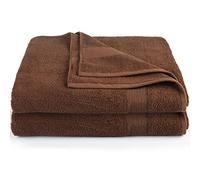 CelinaTex Bari Serviette de Sauna Lot de 2 80 x 200 cm Chocolat Brun Coton éponge Serviette de Bain Serviette de Sauna