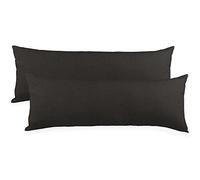 CelinaTex BeBasic Housse de Coussin Lot de 2 Fermeture Éclair Microfibre 40 x 145 cm Noir