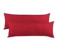 CelinaTex BeBasic Housse de Coussin Lot de 2 Fermeture Éclair Microfibre 40 x 145 cm Rouge Rubis
