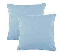CelinaTex BeBasic Housse de Coussin Lot de 2 Fermeture Éclair Microfibre 40 x 40 cm Bleu Aqua