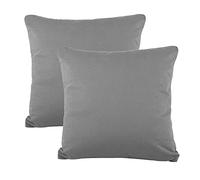 CelinaTex BeBasic Housse de Coussin Lot de 2 Fermeture Éclair Microfibre 40 x 40 cm Gris foncé