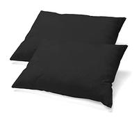 CelinaTex BeBasic Housse de Coussin Lot de 2 Fermeture Éclair Microfibre 40 x 80 cm Noir