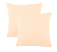 CelinaTex BeBasic Housse de Coussin Lot de 2 Fermeture Éclair Microfibre 50 x 50 cm écrue