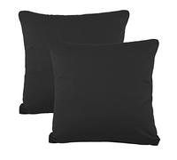 CelinaTex BeBasic Housse de Coussin Lot de 2 Fermeture Éclair Microfibre 80 x 80 cm Noir