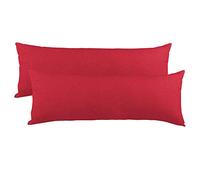 CelinaTex BeNature Housse de Coussin Lot de 2 Fermeture Éclair Coton 40 x 145 cm Rouge Rubis