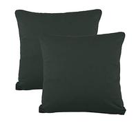 CelinaTex BeNature Housse de Coussin Lot de 2 Fermeture Éclair Coton 40 x 40 cm Anthracite