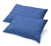 CelinaTex BeNature Housse de Coussin Lot de 2 Fermeture Éclair Coton 40 x 80 cm Bleu Royal