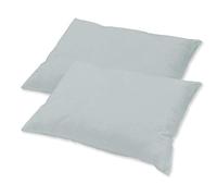 CelinaTex BeNature Housse de Coussin Lot de 2 Fermeture Éclair Coton 40 x 80 cm Gris Argent