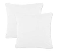 CelinaTex BeNature Housse de Coussin Lot de 2 Fermeture Éclair Coton 50 x 50 cm Blanc