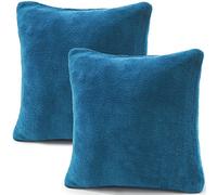 CelinaTex Comfortable Housse de Coussin Lot de 2 Fermeture Éclair Microfibre 40 x 40 cm Bleu