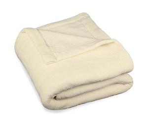 CelinaTex Couverture Moelleuse XXL 220 x 240 cm crème Blanc Couverture canapé Chaud Couverture Salon Douce Microfibre Polaire Oeko-TEX Montreal