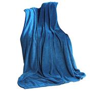 CelinaTex Couverture TV Couverture Douillette 150 x 200 cm Bleu Coral Fleece Couverture de Jour Microfibre Couverture de canapé Jeté de lit