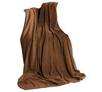 CelinaTex Couverture TV Couverture Douillette 150 x 200 cm Marron Coral Fleece Couvre-lit Microfibre Couvre-canapé