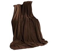 CelinaTex Couverture TV Couverture Douillette XXL 220 x 240 cm Brun foncé Coral Fleece Couvre-lit Microfibre Couverture de canapé Jeté de lit