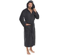CelinaTex Florida Peignoir De Bain Capuche De Couleur Unie Longue Poches Appliquées Femme Homme Unisexe Microfibre Laine Polaire de corail M l'anthracite