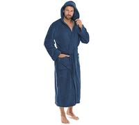 CelinaTex Florida Peignoir De Bain Capuche De Couleur Unie Longue Poches Appliquées Femme Homme Unisexe Microfibre Laine Polaire de corail S bleu