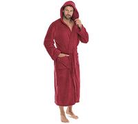 CelinaTex Florida Peignoir De Bain Capuche De Couleur Unie Longue Poches Appliquées Femme Homme Unisexe Microfibre Laine Polaire de corail S bordeaux