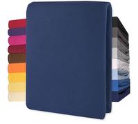 CelinaTex Lucina Drap-Housse Coton 180x200-200x200 cm Bleu foncé