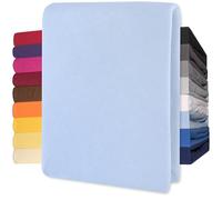 CelinaTex Lucina Drap-Housse Coton 200x200-200x220 cm Bleu d'eau